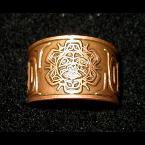 Bague de Cuivre 99,99% - Totem "Soleil Haida" (Fertilit�)
