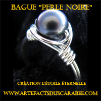 Bague de Perle Noire (Bille 6mm) - Richesse & Perfection