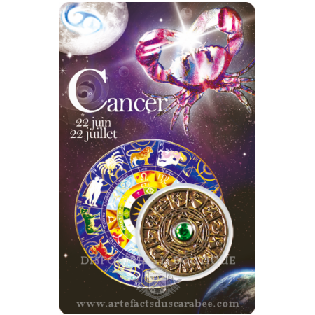 Carte Zodiaque CANCER + Médaille Roue de l'Horoscope Carte Zodiaque CANCER + Médaille Roue de l'Horoscope