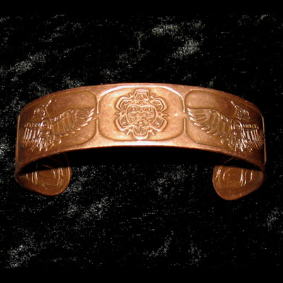 Bracelet de Cuivre 99,99% - Totem "Soleil Haida" (Fertilit�)