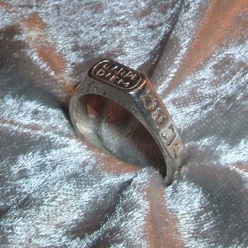 BAGUE CARPE DIEM (Moment Pr�sent-Protection Divine) - Argent 925