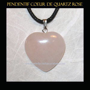 Collier Coeur de Quartz Rose (Guérison de l'Âme & Amour)