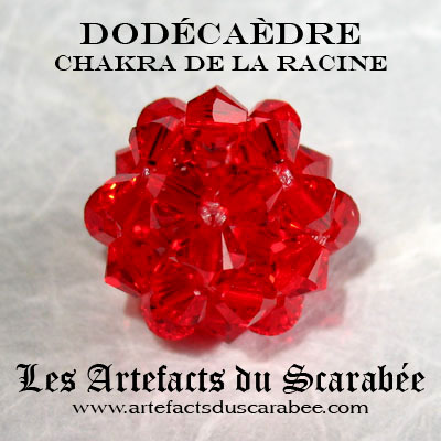 Dodécaèdre en Cristal Swarovski (01) "Chakra de la Racine" Dodécaèdre en Cristal Swarovski (01) "Chakra de la Racine"