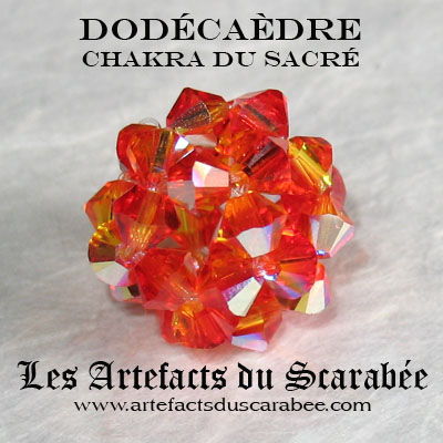 Dodécaèdre en Cristal Swarovski (02) "Chakra du Sacré" Dodécaèdre en Cristal Swarovski (02) "Chakra du Sacré"