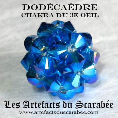 Dodécaèdre en Cristal Swarovski (06) "Chakra du 3e Oeil" Dodécaèdre en Cristal Swarovski (06) "Chakra du 3e Oeil"
