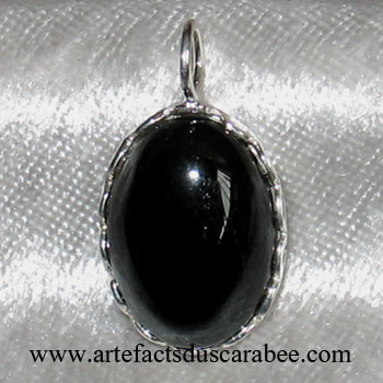 Miroir Magique d'Obsidienne - Talisman de Protection - Arg. 925
