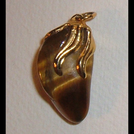 Pendentif d'Oeil de Tigre (�12mm x 20mm)
