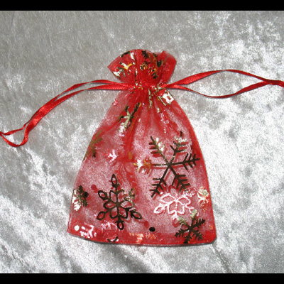 Pochette d'Organza "Flocons Magiques" - (09x12cm)