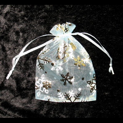 Pochette d'Organza "Flocons Magiques" - (09x12cm)