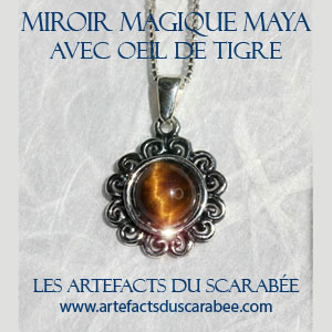 Miroir Magique Maya d'Oeil de Tigre - Protection, Désenvoûtement