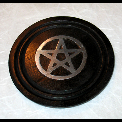 Pentacle d'Autel en Bois + M�tal Argent�