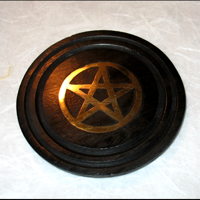 Pentacle d'Autel en Bois + M�tal Dor�