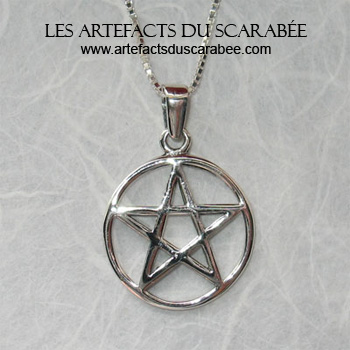 Pentacle Pentagramme (Symbole de Protection) - 20x30mm (Arg 925)
