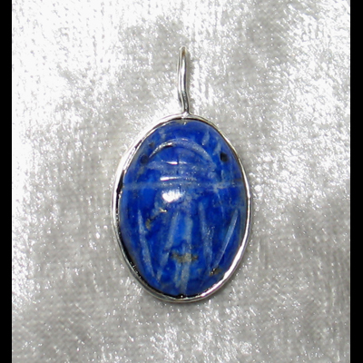 Pendentif Scarab�e �gyptien de Lapis Lazuli -Symbole d'�ternit�