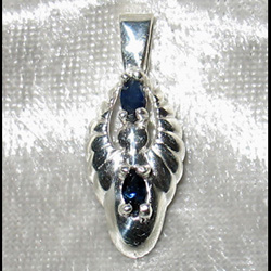 Pendentif Sceau de Gabriel - Argent 925 + Saphirs