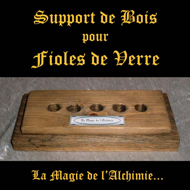 Support en Bois pour Fioles de Verre