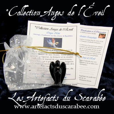 Ange de l'Éveil (2x3.5cm) -Onyx Noir (Ancrage & Équilibre) Ange de l'Éveil (2x3.5cm) -Onyx Noir (Ancrage & Équilibre)