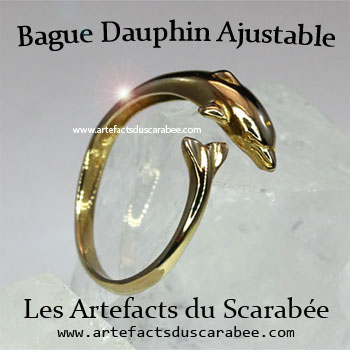 Bague Dauphin ajustable en Bronze Massif 100%