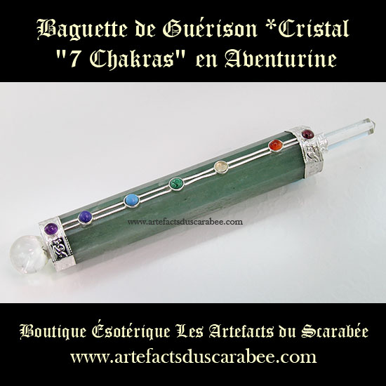 A- Baguette de Guérison *Classique "7 Chakras" + Aventurine XL