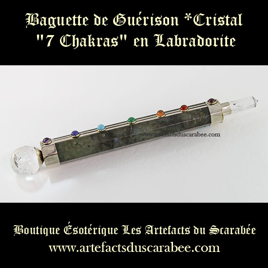 A- Baguette de Guérison *Classique "7 Chakras" + Labradorite A- Baguette de Guérison *Classique "7 Chakras" + Labradorite