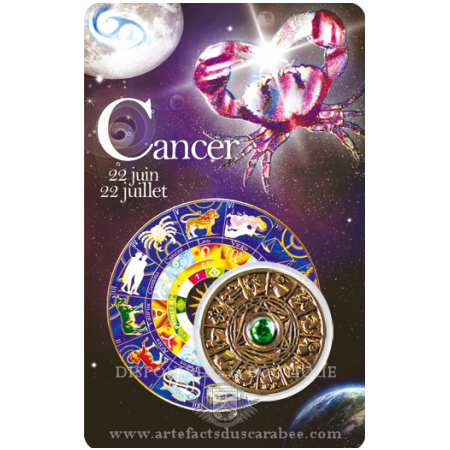 Carte Zodiaque CANCER + Médaille Roue de l'Horoscope