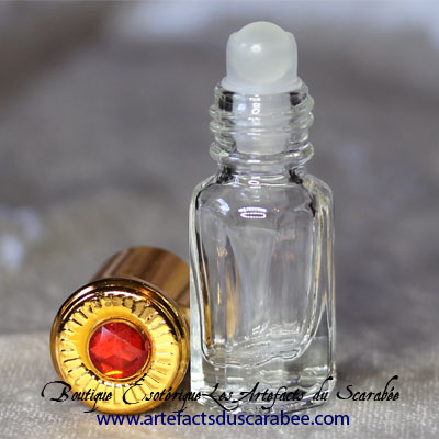 Bouteille en Verre "Parfumerie" (Rouge-3ml) + Applicateur Bille