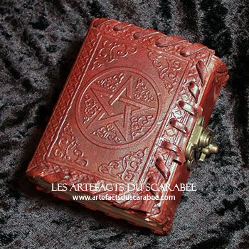 Mini-Grimoire en Cuir "Pentagramme & Fleur de Vie" - 200 Pages Mini-Grimoire en Cuir "Pentagramme & Fleur de Vie" - 200 Pages