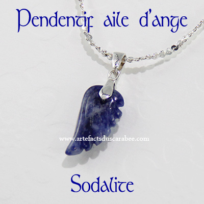 Pendentif *Aile d'Ange de Sodalite (6e Sens et +) -Arg925 Pendentif *Aile d'Ange de Sodalite (6e Sens et +) -Arg925