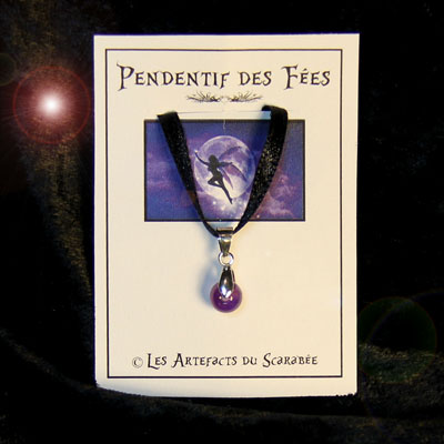 Pendentif des Fées - Bille 6mm d'Améthyste -Sérénité, Guérison