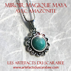 Miroir Magique Maya d'Amazonite - Chasse-Négatif & Amour