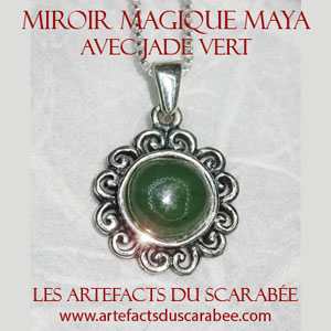 Miroir Magique Maya de Jade Vert - Éveil Spirituel, Sérénité