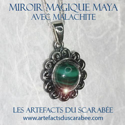 Miroir Magique Maya de Malachite - Protection, Alignement Divin