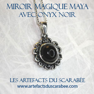 Miroir Magique Maya d'Onyx Noir - Divination, Protection