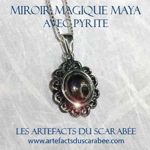 Miroir Magique Maya de Pyrite - Vitalité, Équilibre & Études