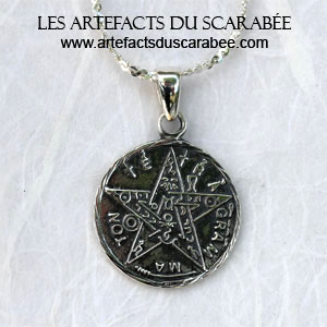 Pendentif Triple Lune + Pentagramme (Protection Déesse) Arg925